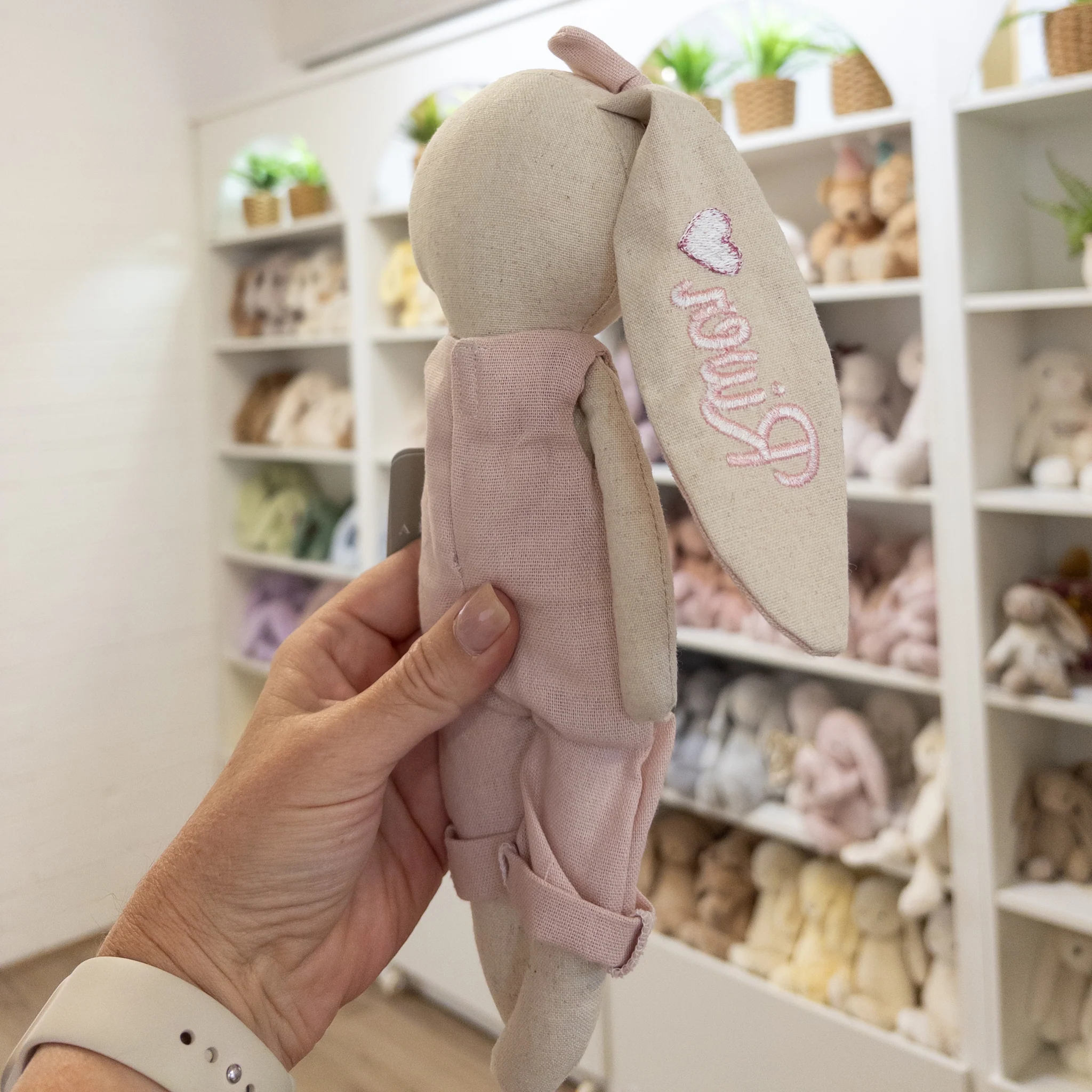 Personalised Alimrose Olivia Bunny - pink 28cm - Image 4
