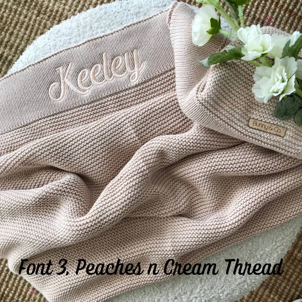 Personalised Baby Blanket - Beige Knit - Image 7
