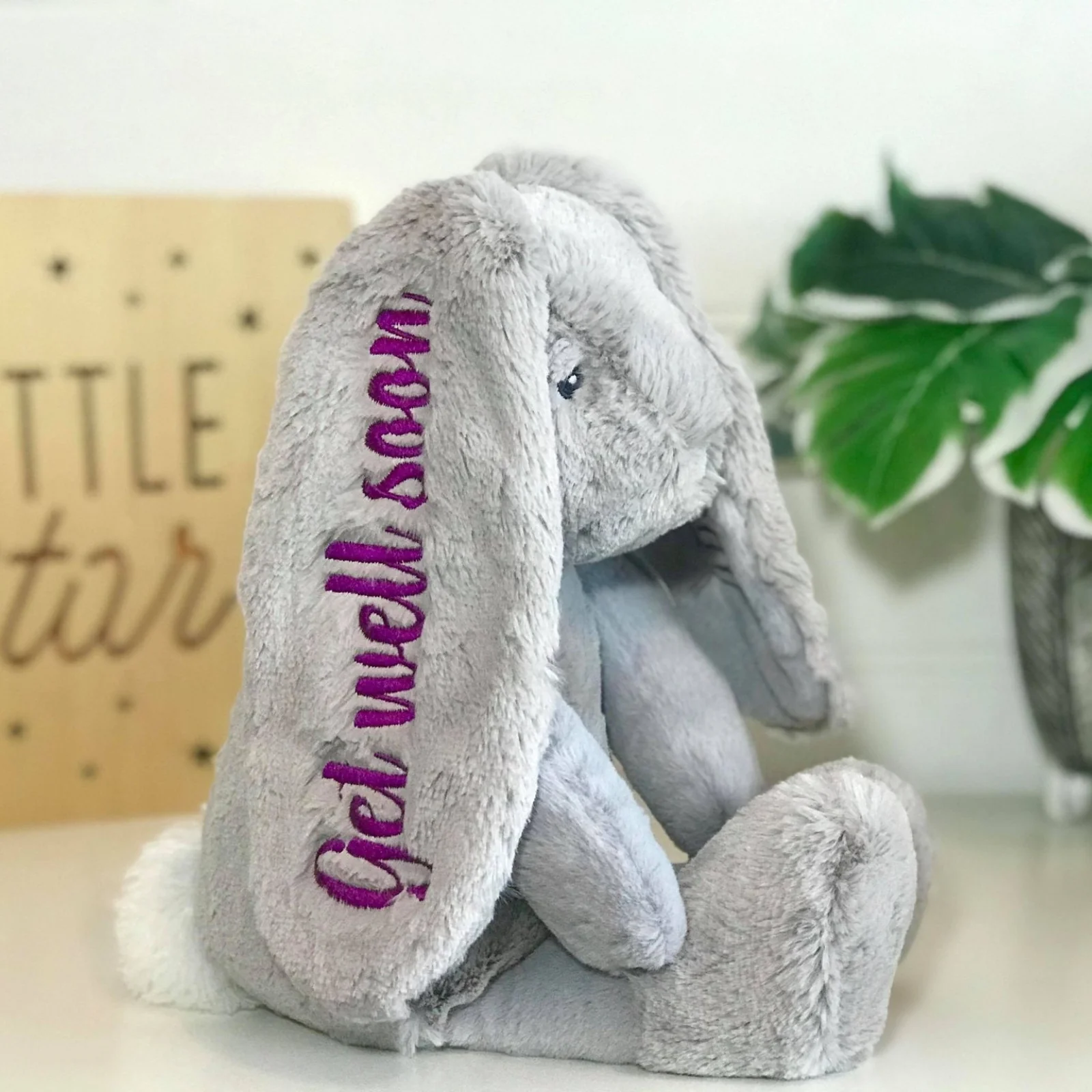 Personalised Large Frankie Bunny - Grey 39cm - Image 6