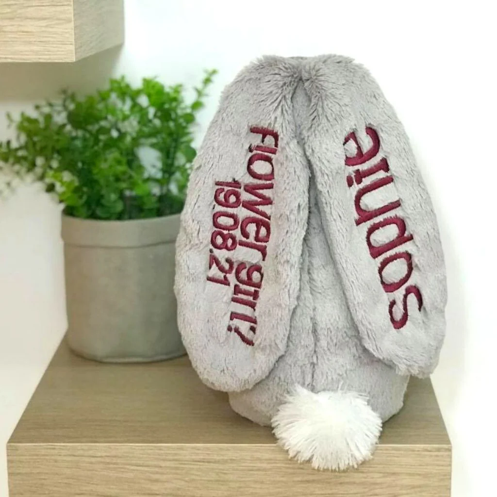 Personalised Large Frankie Bunny - Grey 39cm - Image 7