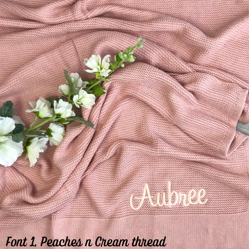 Personalised Baby Blanket - Dusty Pink Knit - Image 5