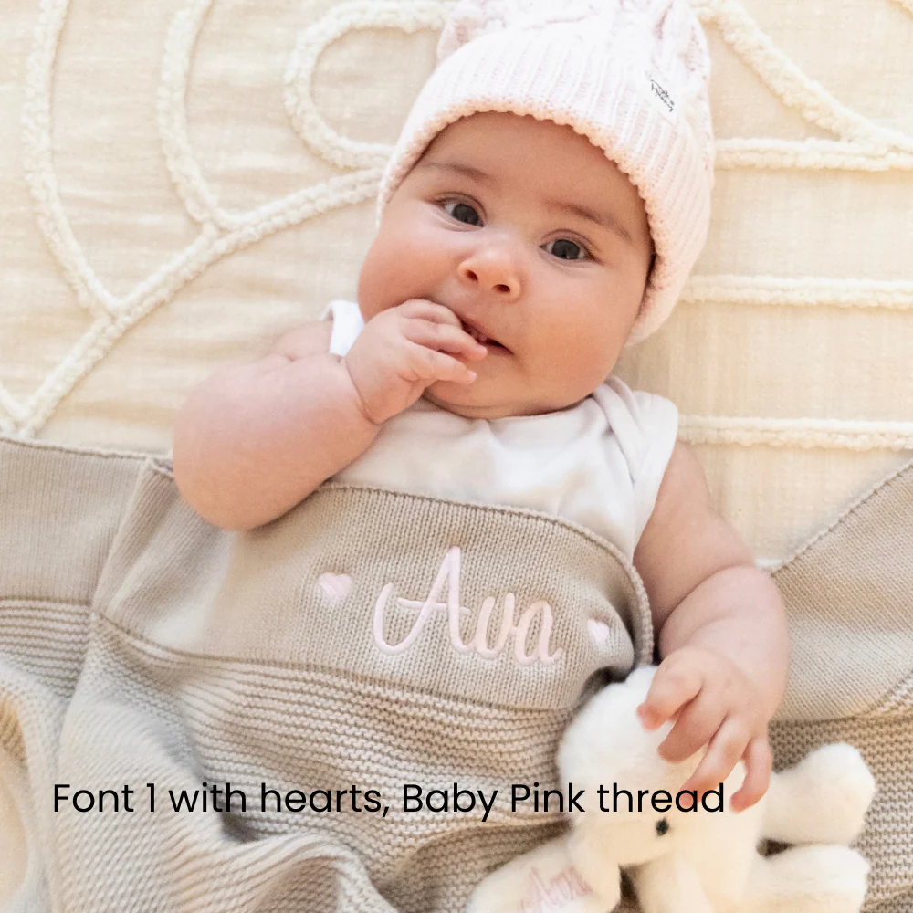 Personalised Baby Blanket - Stone Knit - Image 4