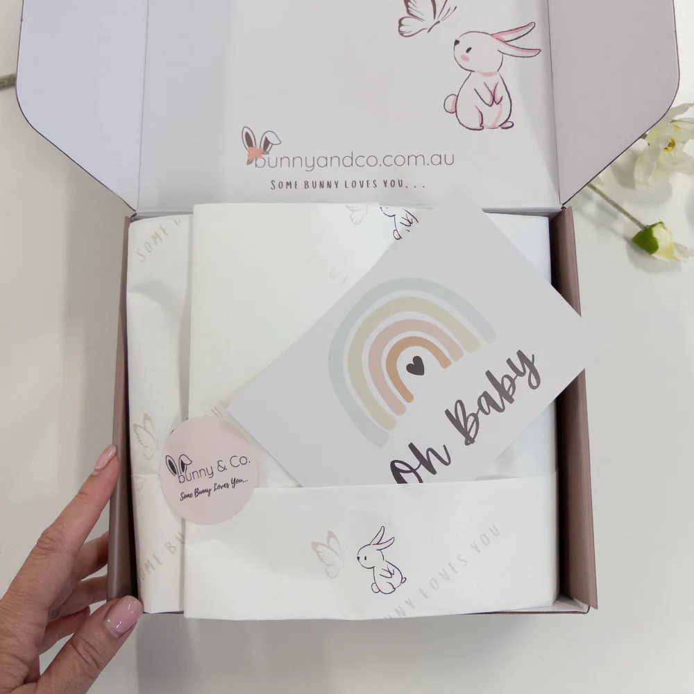 Personalised Baby Boy Snuggle & Treat Box - Beige Snuggle Bunnies - Image 7