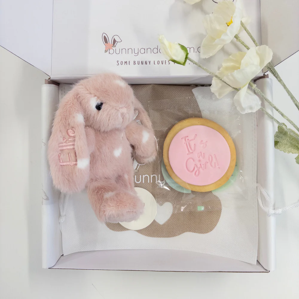 Personalised Baby Girl Snuggle & Treat Box - Little Love Snuggle Bunnies - Image 6