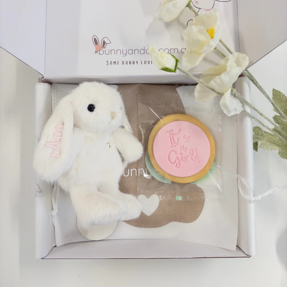 Personalised Baby Girl Snuggle & Treat Box - Marshmallow Snuggle Bunnies - Image 5