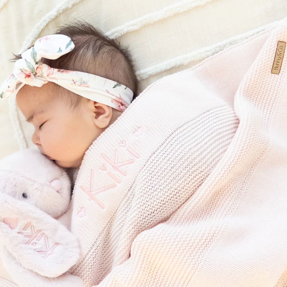 Personalised Bunny & Blanket Gift Box- Baby Pink - Image 3