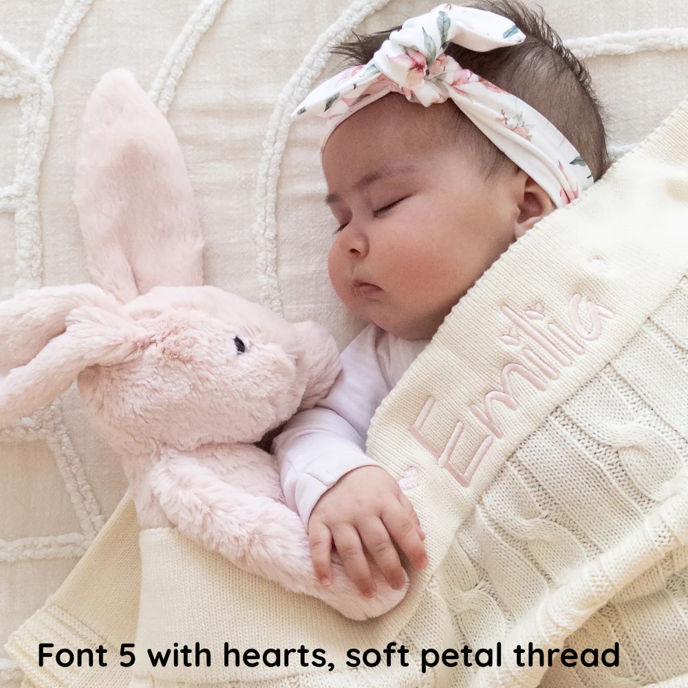 Personalised Baby Blanket - Cream Cable Knit - Image 5