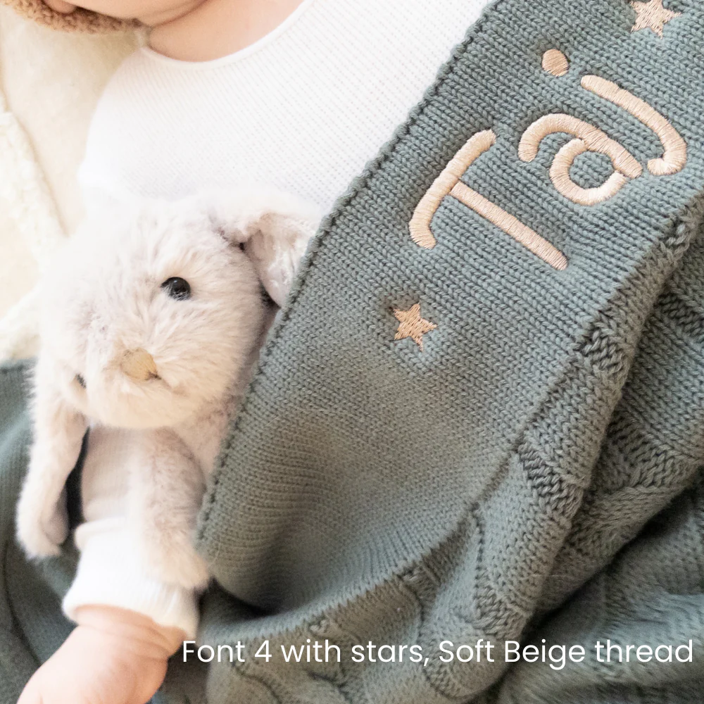 Personalised Baby Blanket - Forest Cable Knit - Image 5