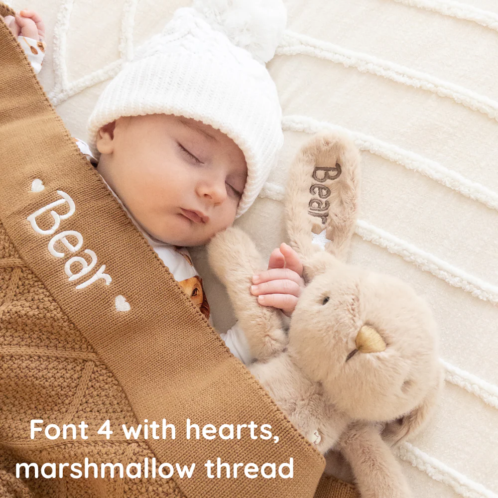 Personalised Diamond Knit Baby Blanket - Biscuit - Image 5