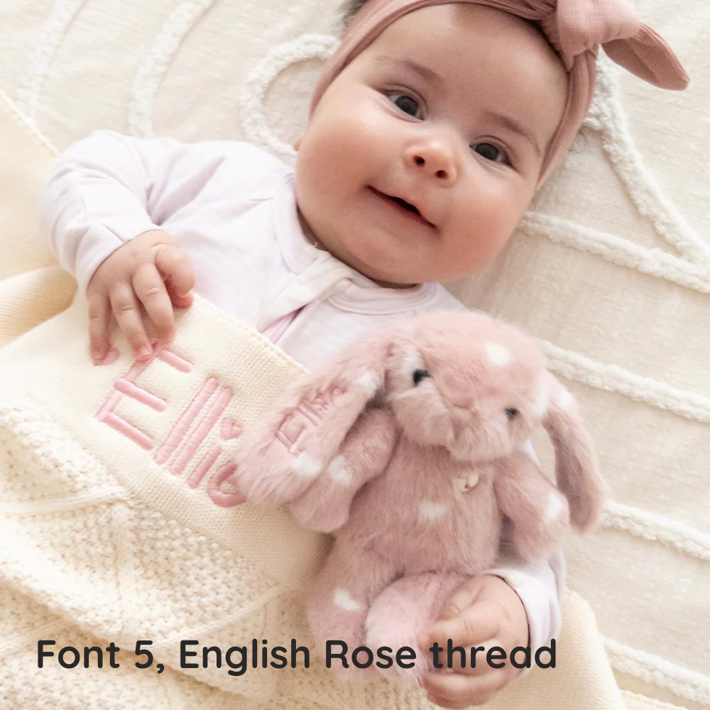 Personalised Diamond Knit Baby Blanket - Milk - Image 8