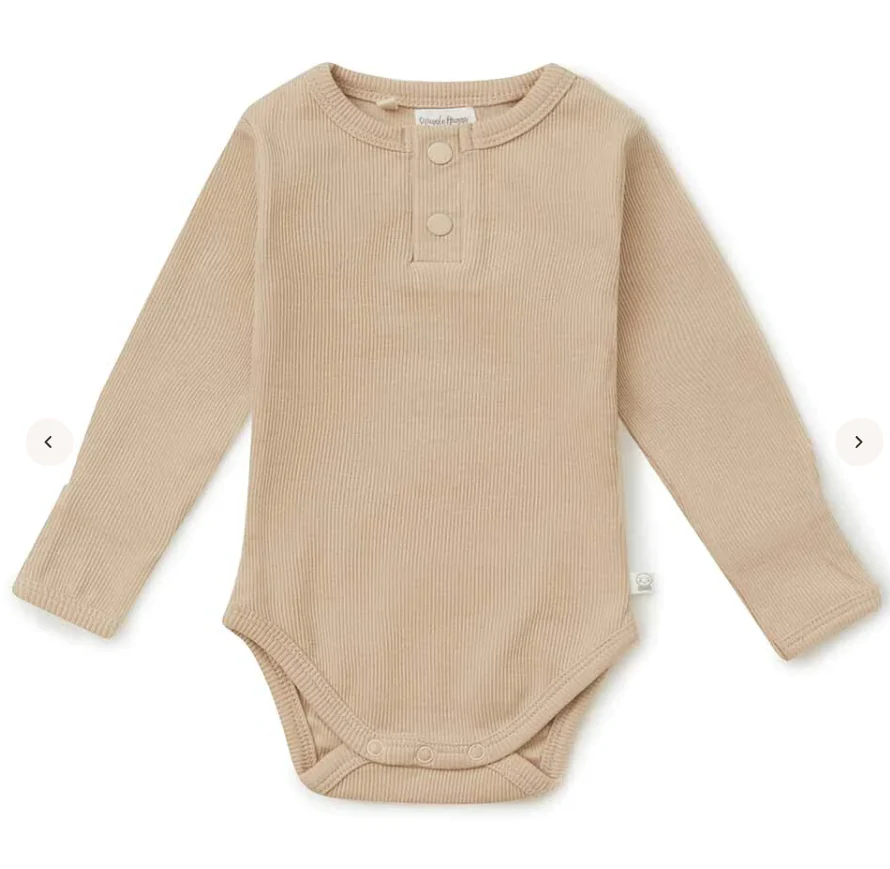 Snuggle Hunny Long Sleeve Organic Bodysuit - Pebble - Image 4